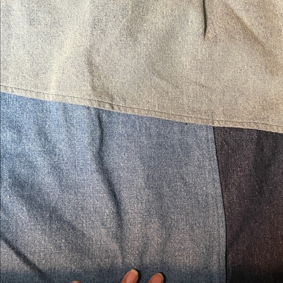 Vici Stylish patchwork Denim skirt side‎ zip front button asymmetrical size L - Picture 12 of 12